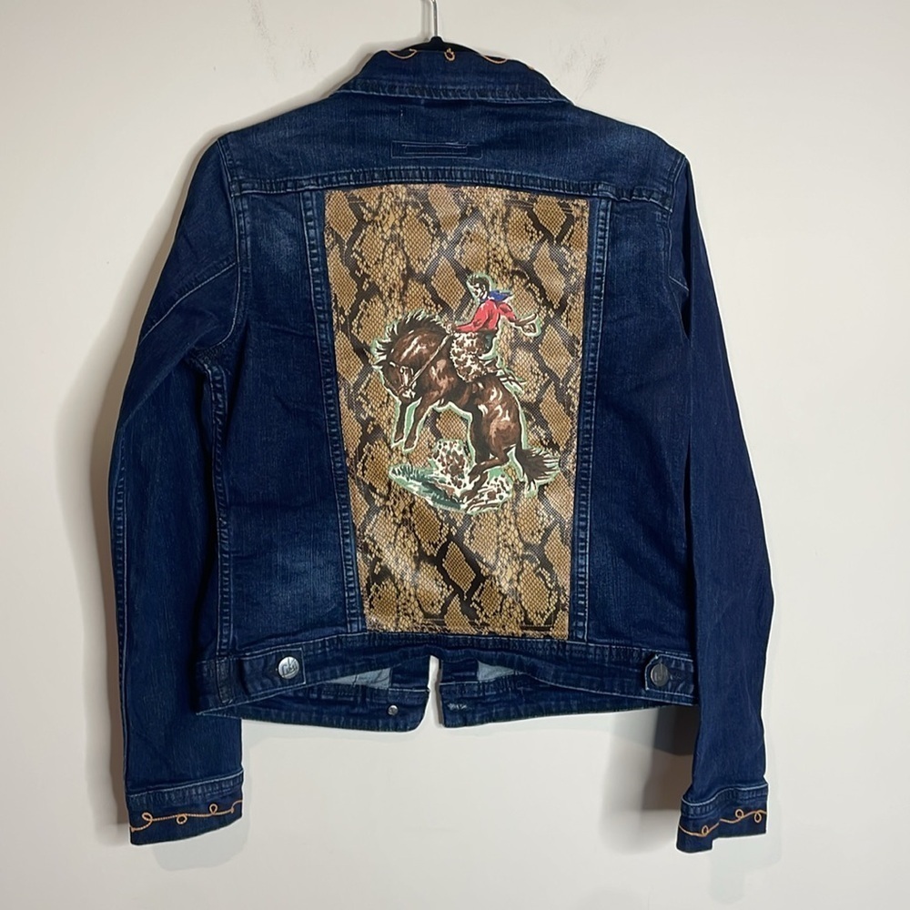 Lola Jeans | Women’s Dark Wash Western Snake Skin Print Details Size Small NWT